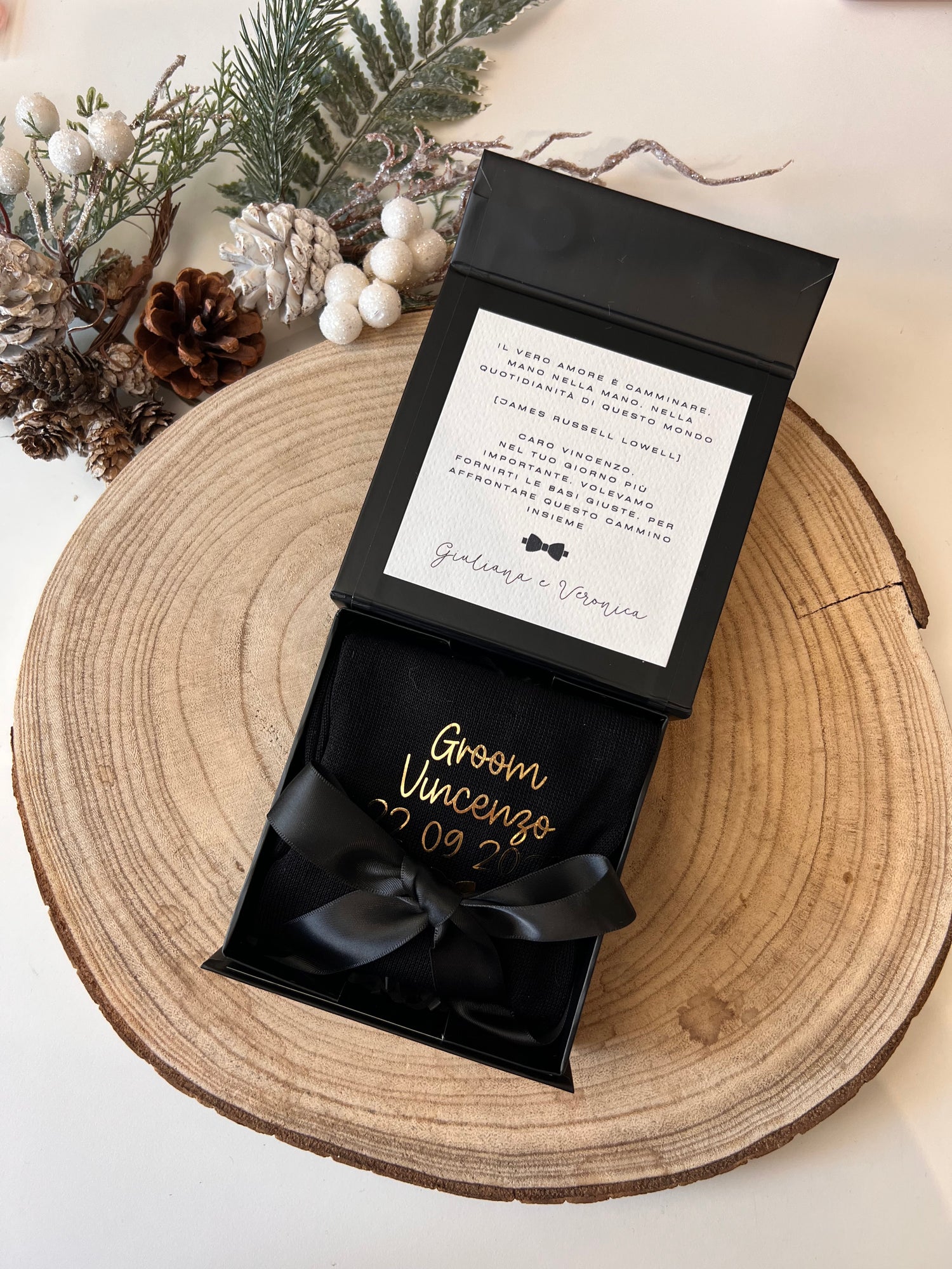 Mini box con calze in filo di scozia