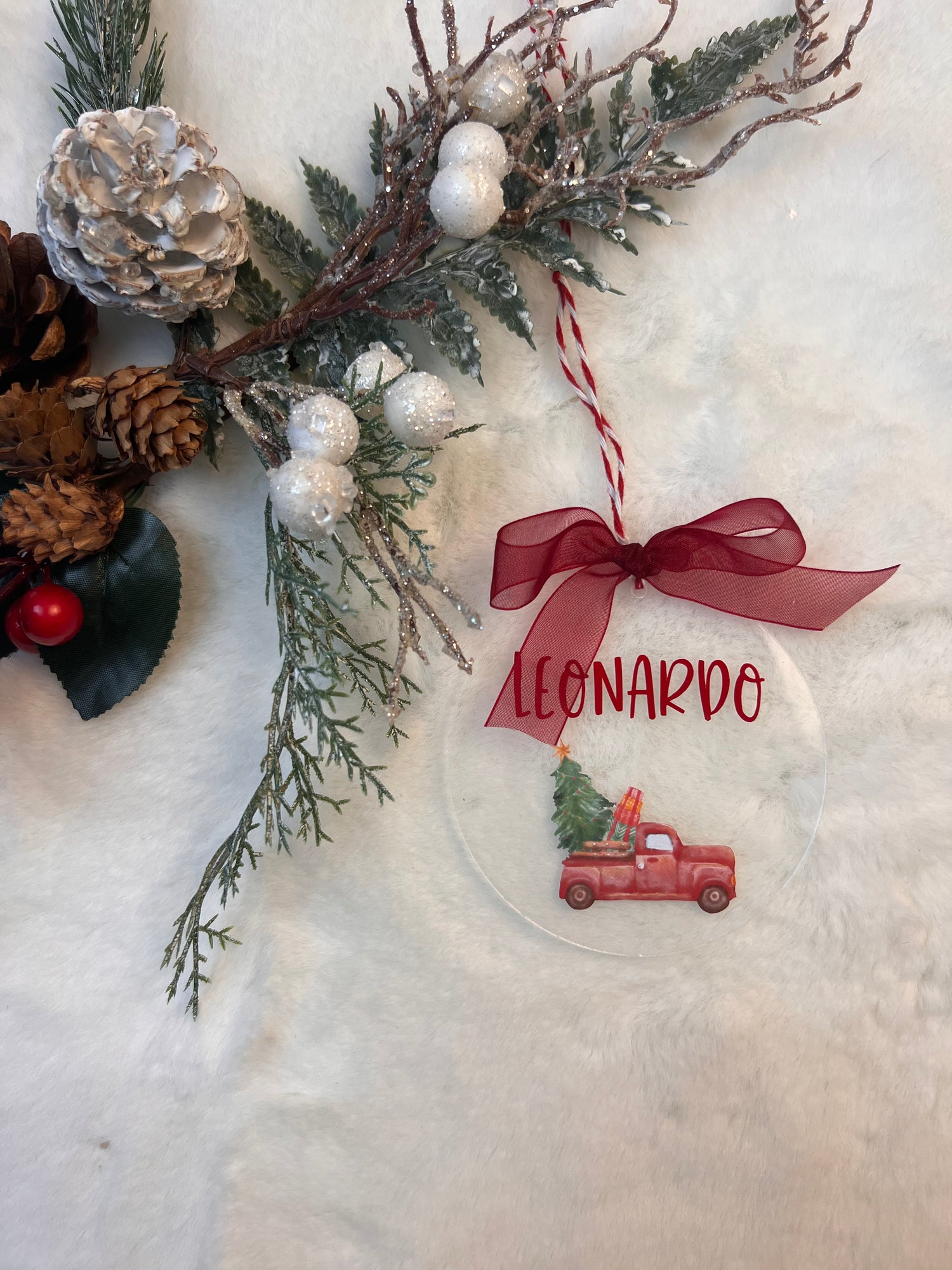 PALLINA DI NATALE IN ACRILICO con disegno