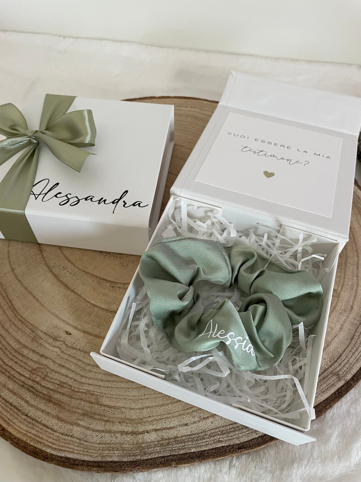 Mini box con scrunchies